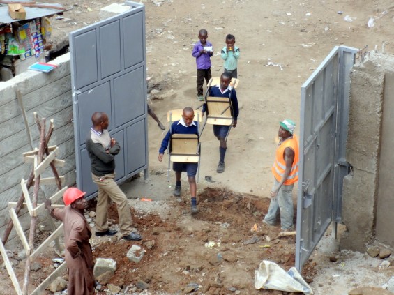 Through the gates of the new Mawewa School building