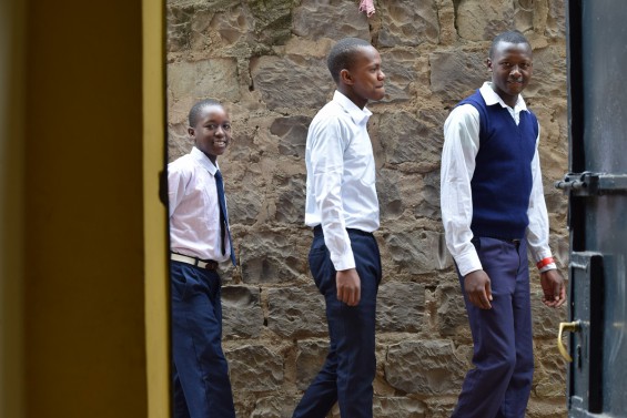 Form 1 students heading to class.