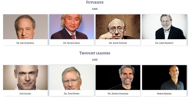 Image of Futurists & Thought Leaders whose Thoughts, Actions, Advice, Life & Inspiration are being tracked by Leaderclasses