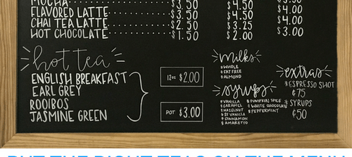 One Tea Project Menu FirsdTea