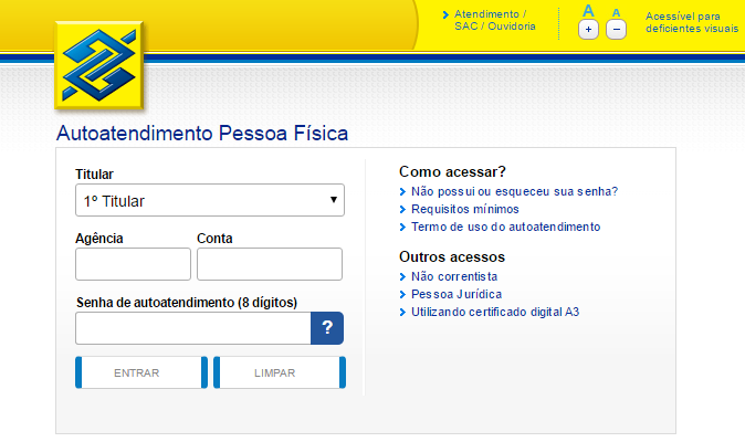 debito automatico banco do brasil internet banking - Passo 2