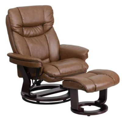 Flash Furniture Multi-Position Recliner with Curved Ottoman