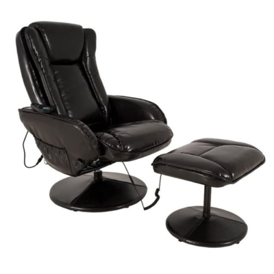 JC Home Drammen Massaging Recliner and Ottoman