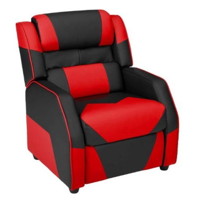 AmazonBasics Black and Red Kids Recliner Chair