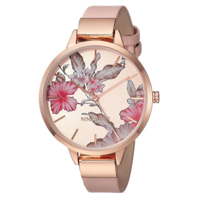 Nine West Women's Floral Dial Strap Watch