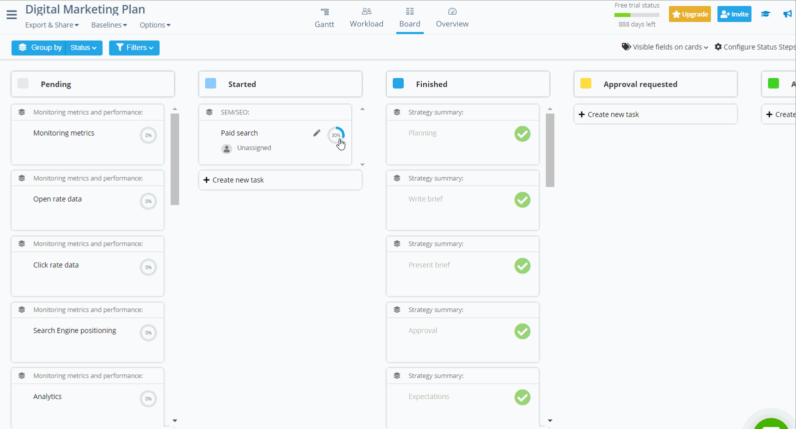 Instagantt | Kanban Board View