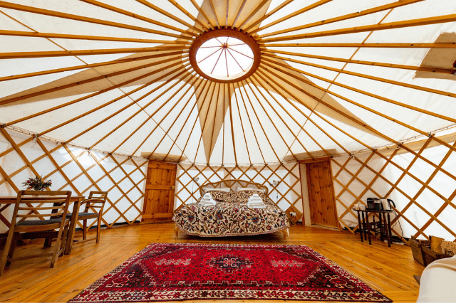 Staycation glamping yurt
