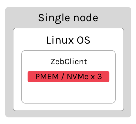 Example of ZebClient in single node configuration