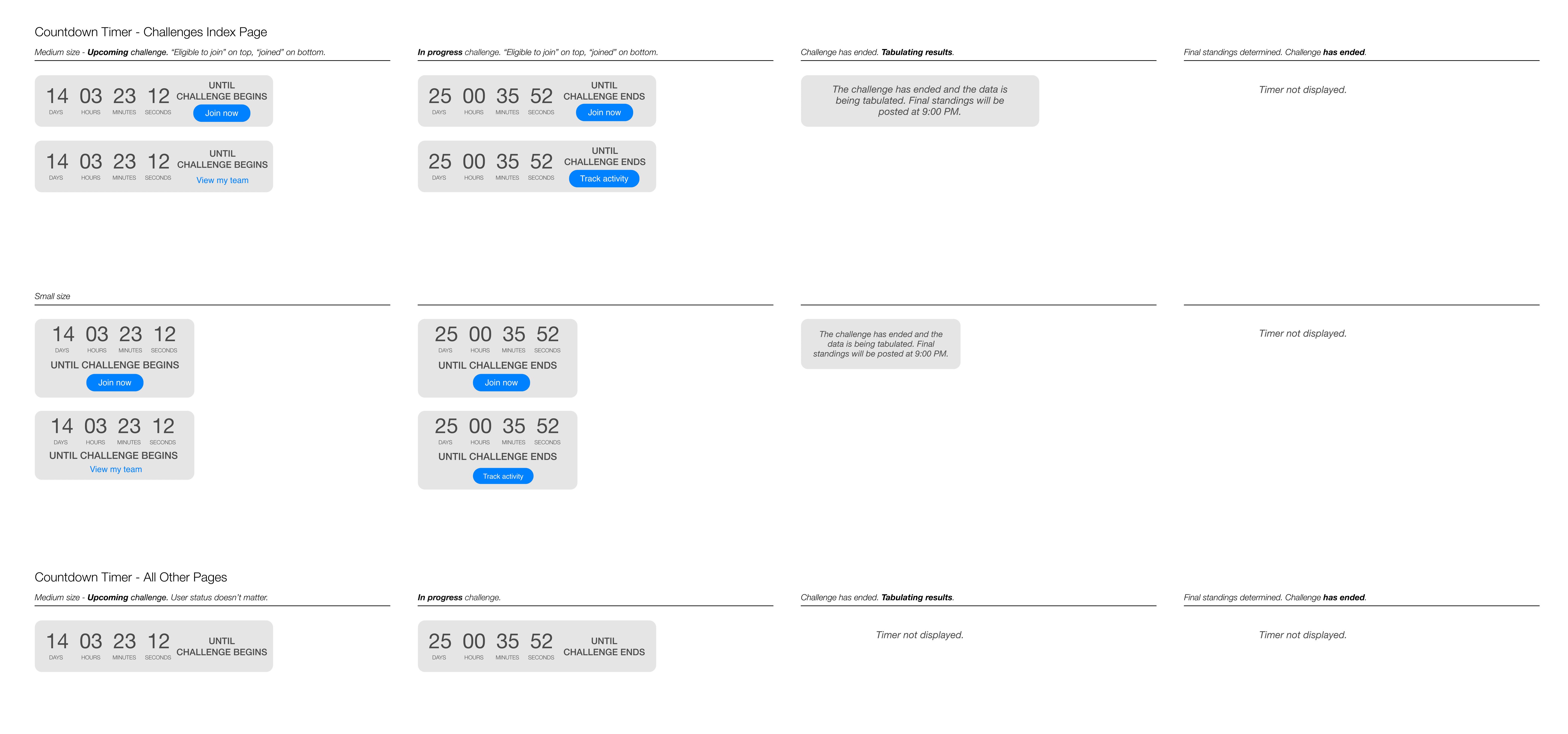 Countdown Timer - Challenges Index Page