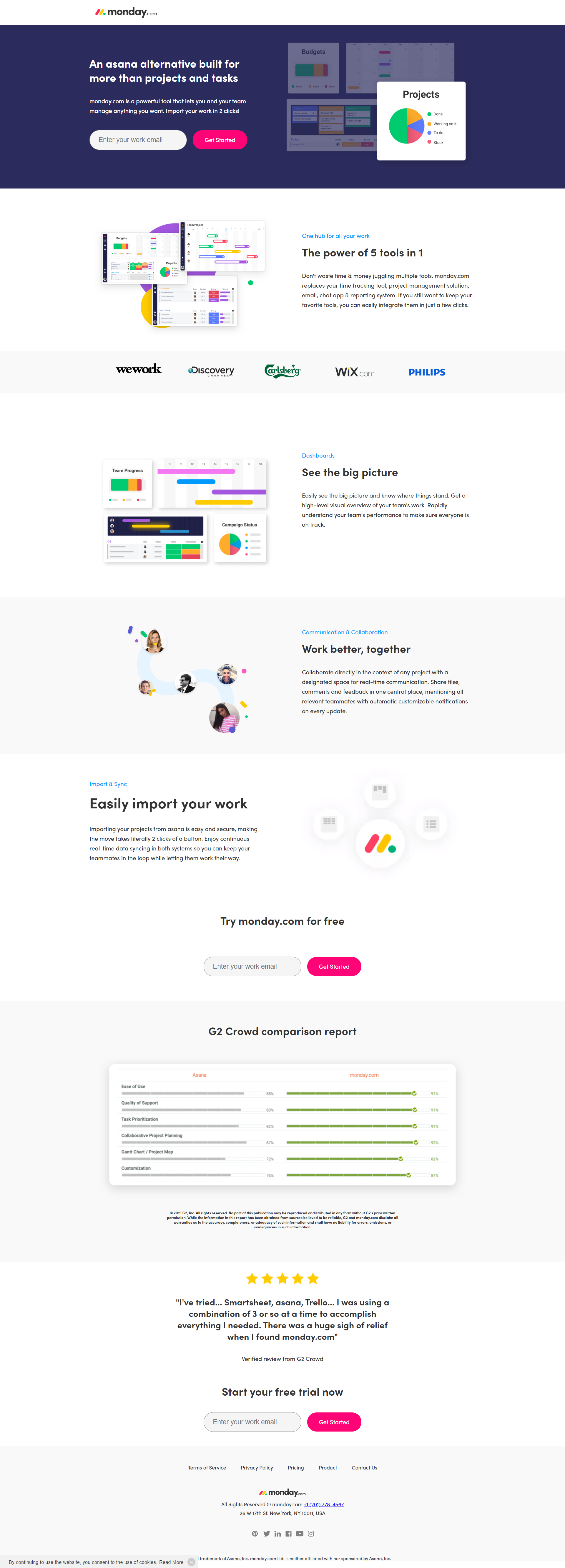 Landing page example #1 - Monday.com