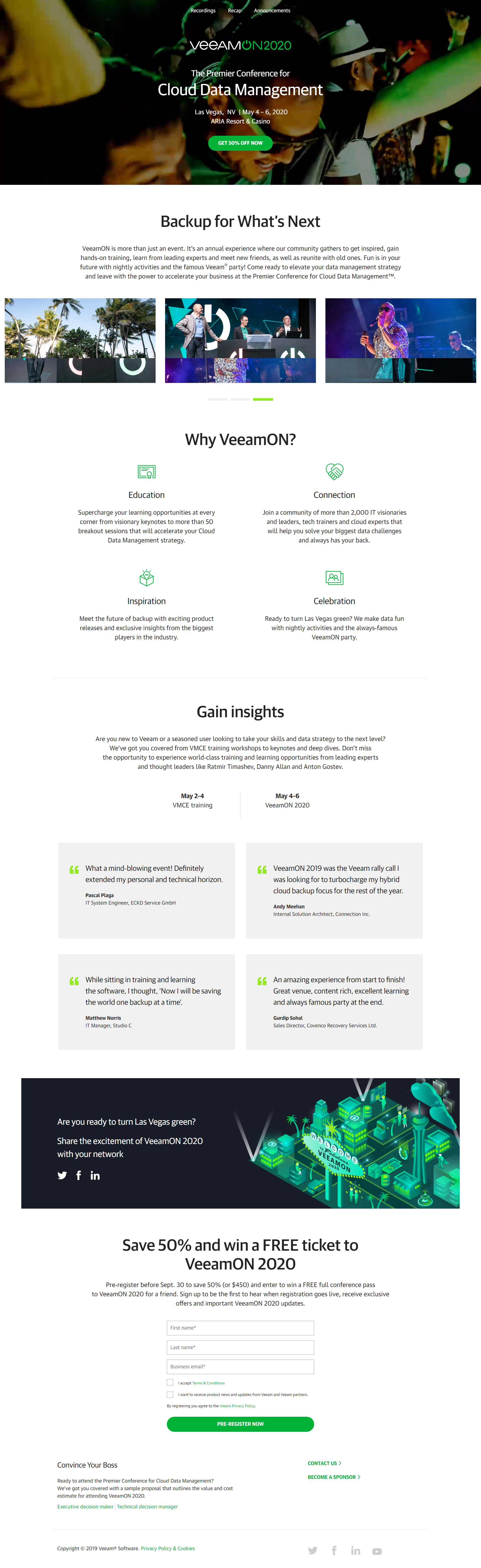 Landing page example #2 - Veeam