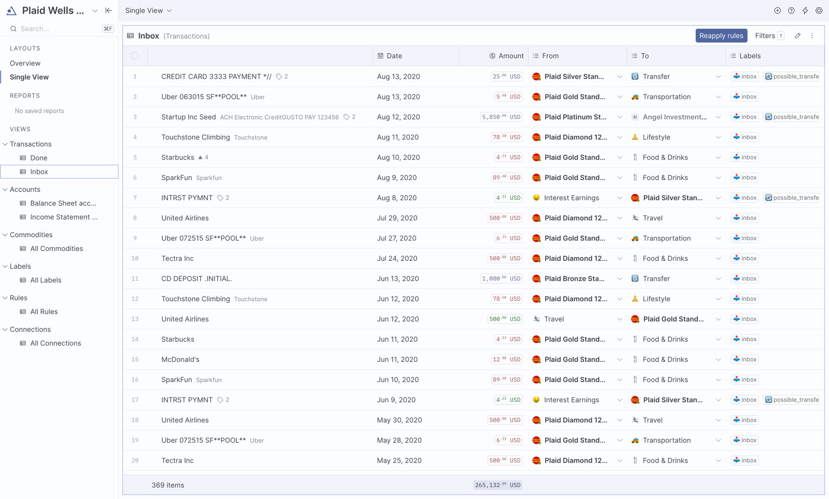 Screenshot of the web app