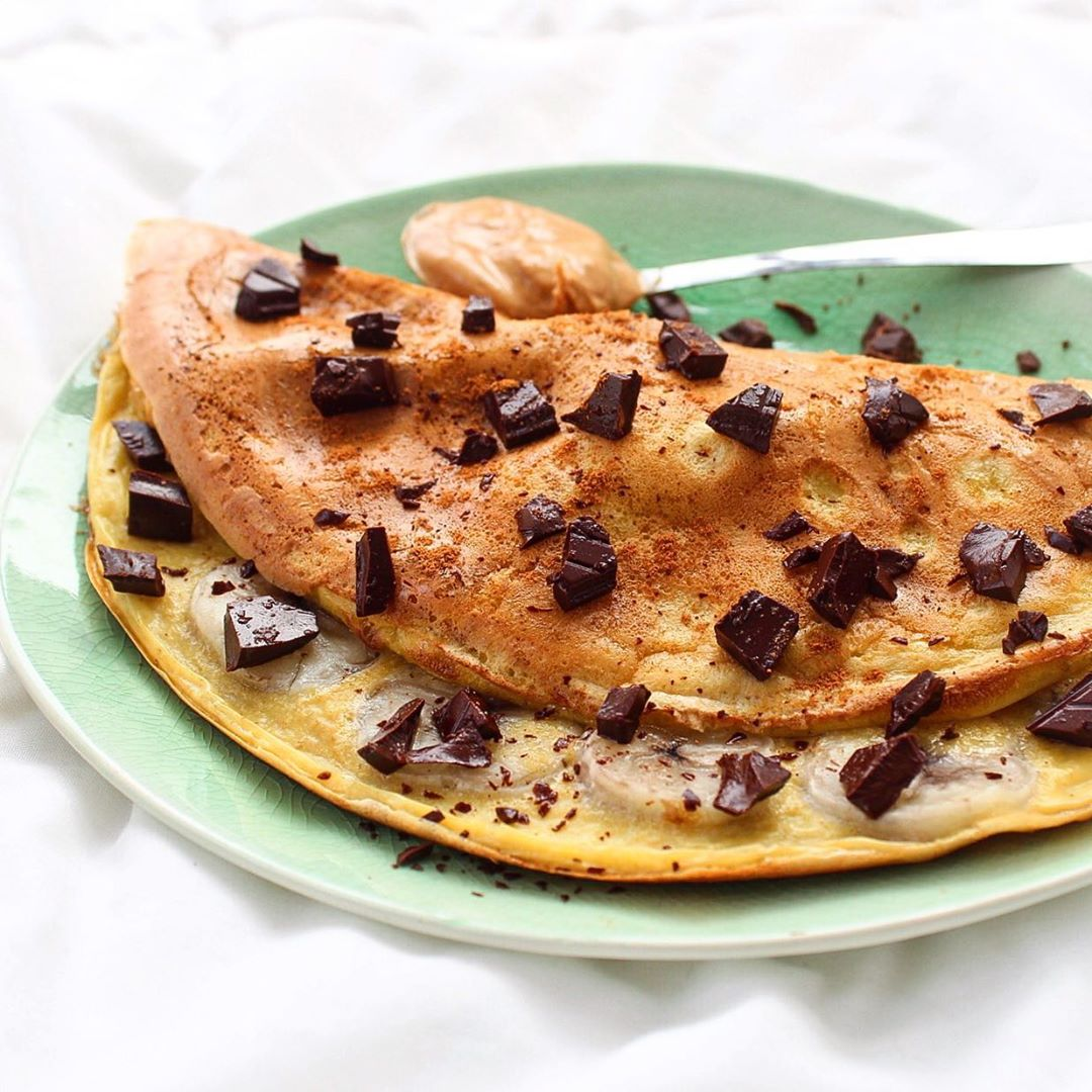 Omelette Sucree Banane Chocolat Faible En Calories Riche En Proteines