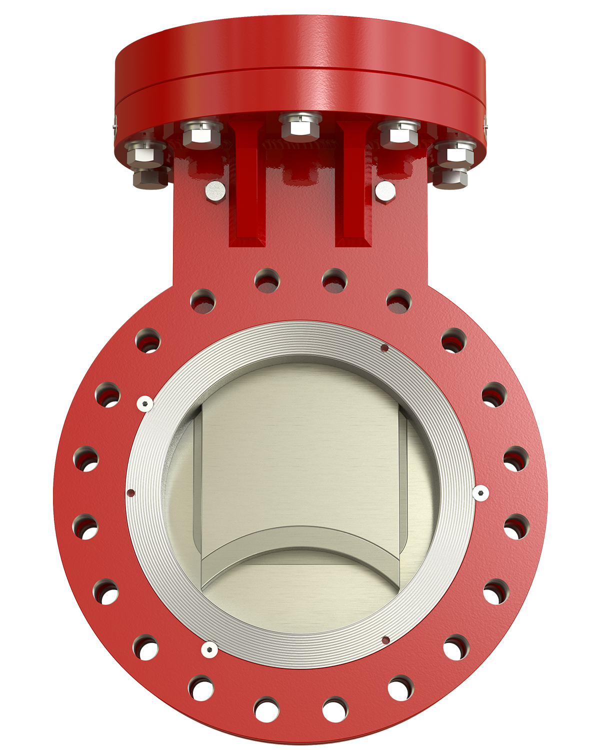 0% Open SlurryFlo Control Valve with C1 Trim Design completely isolates flow.