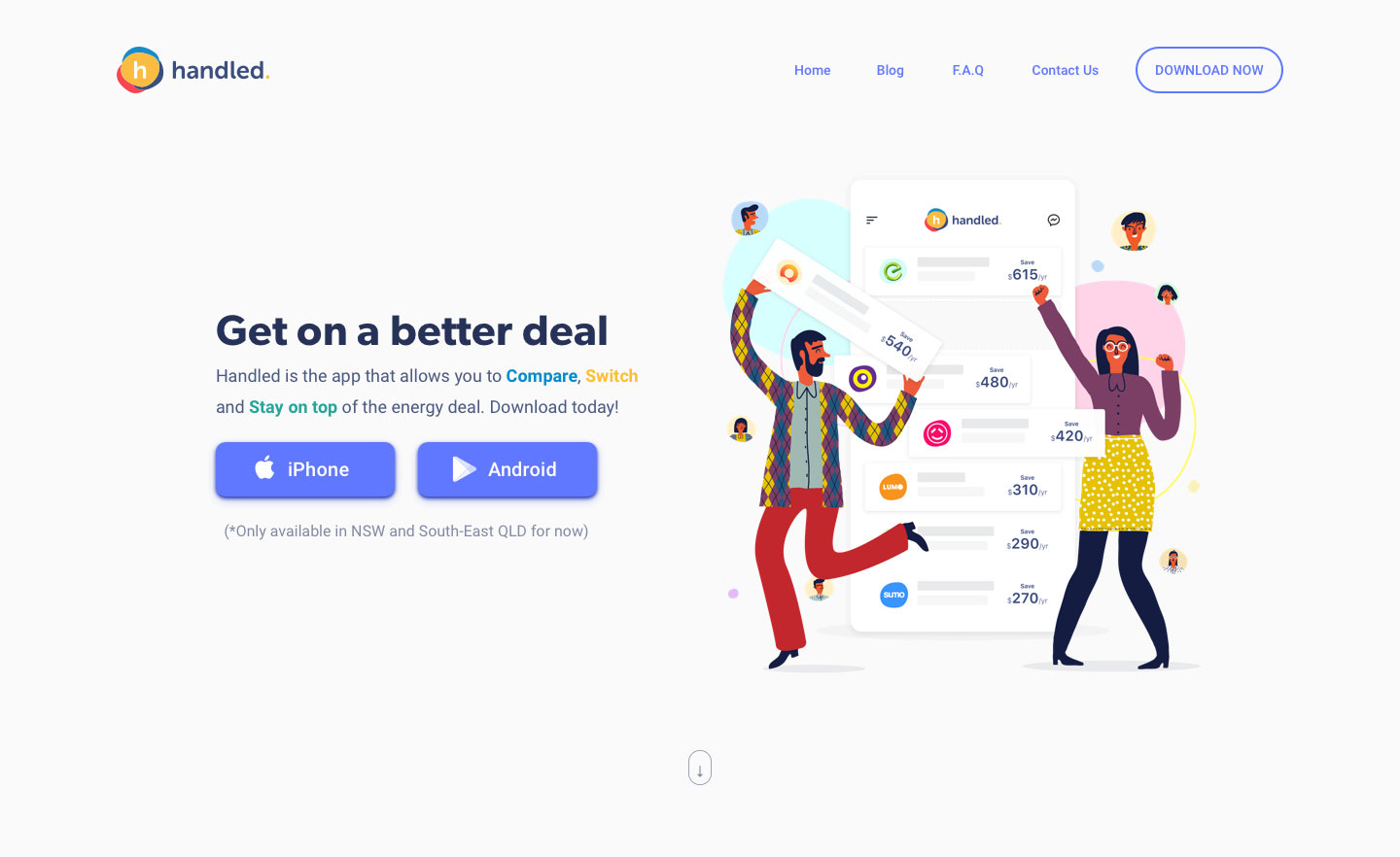 handled landing page