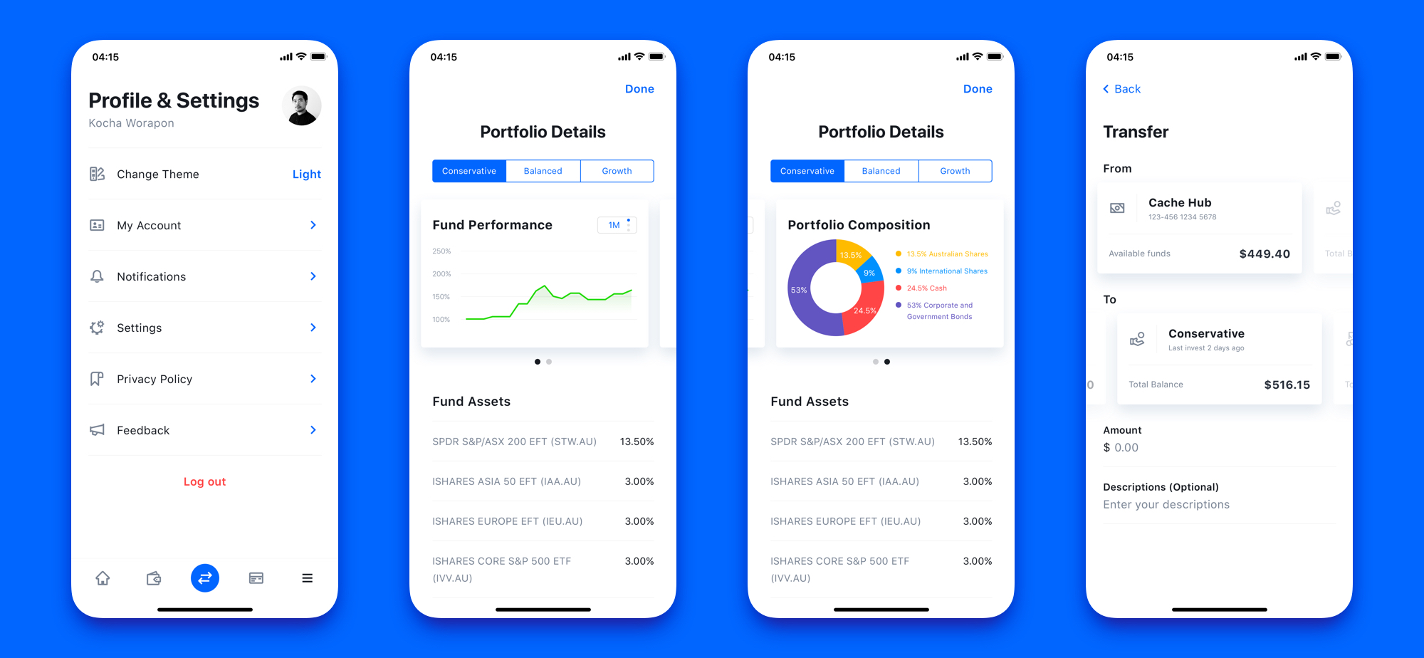 Cache mobile app design