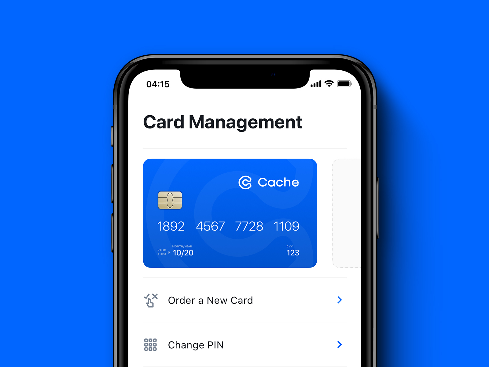 Cache mobile app design