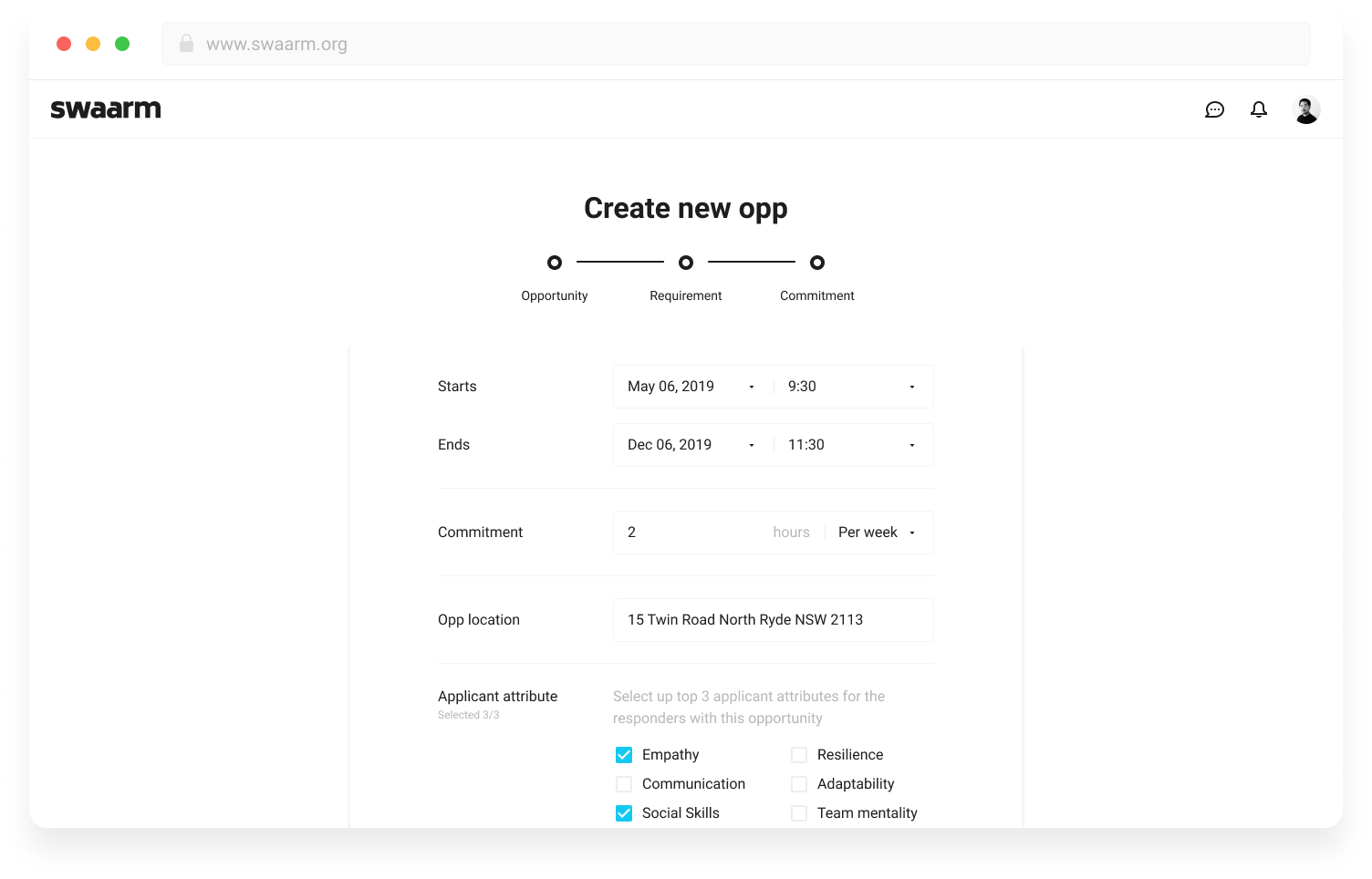 Swaarm Web App Design