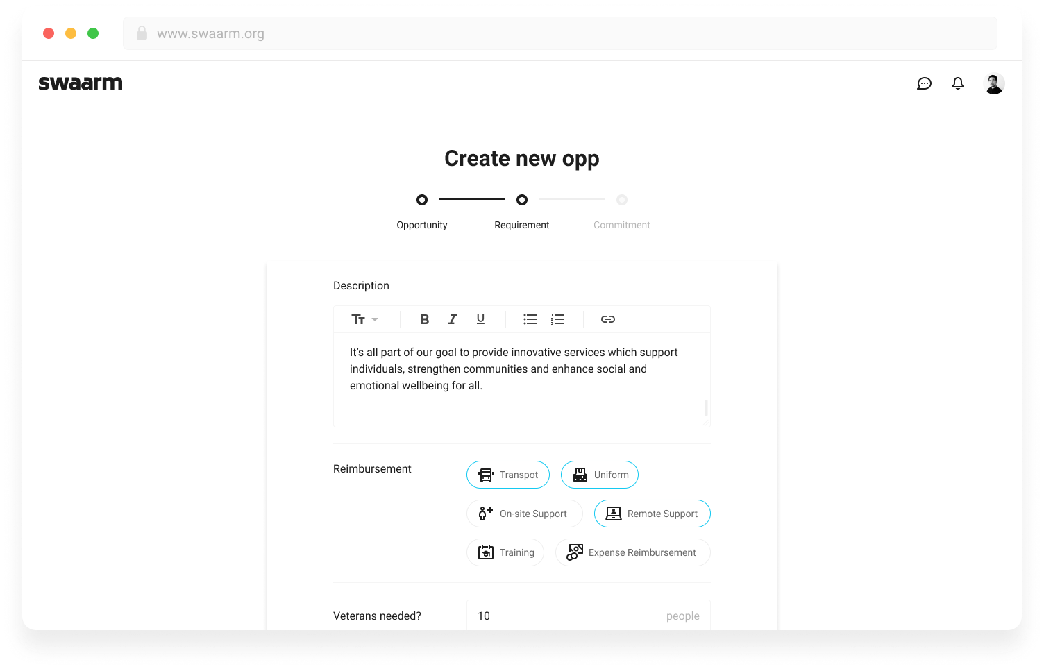 Swaarm Web App Design