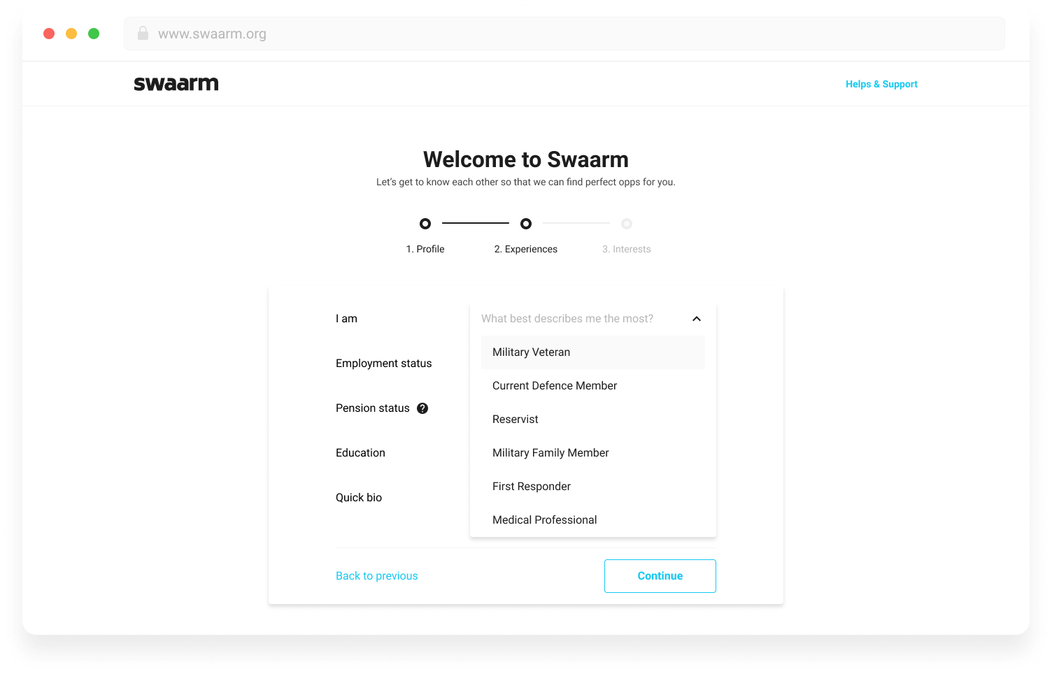 Swaarm Web App Design