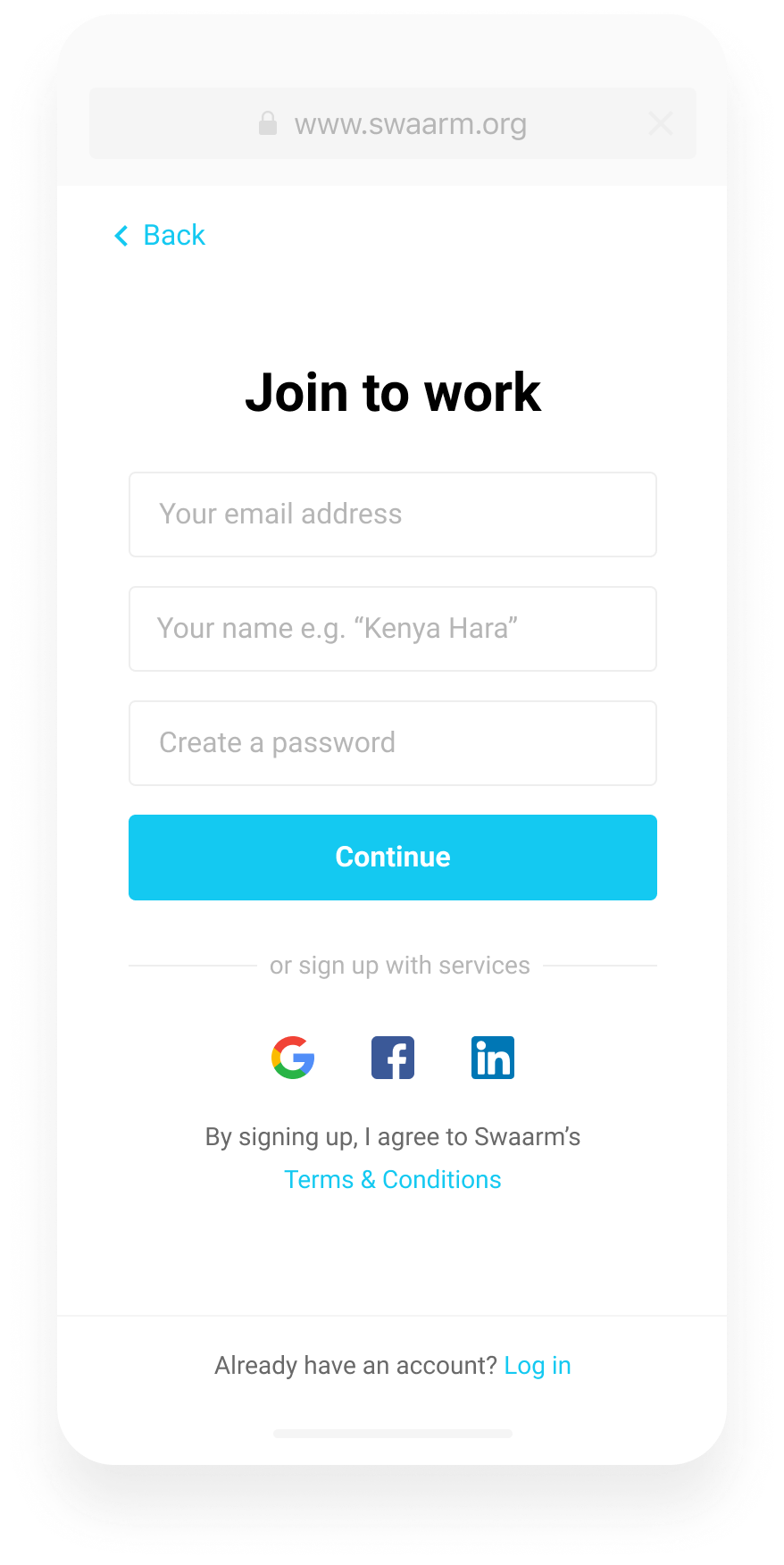 Swaarm Responsive Mobile Web