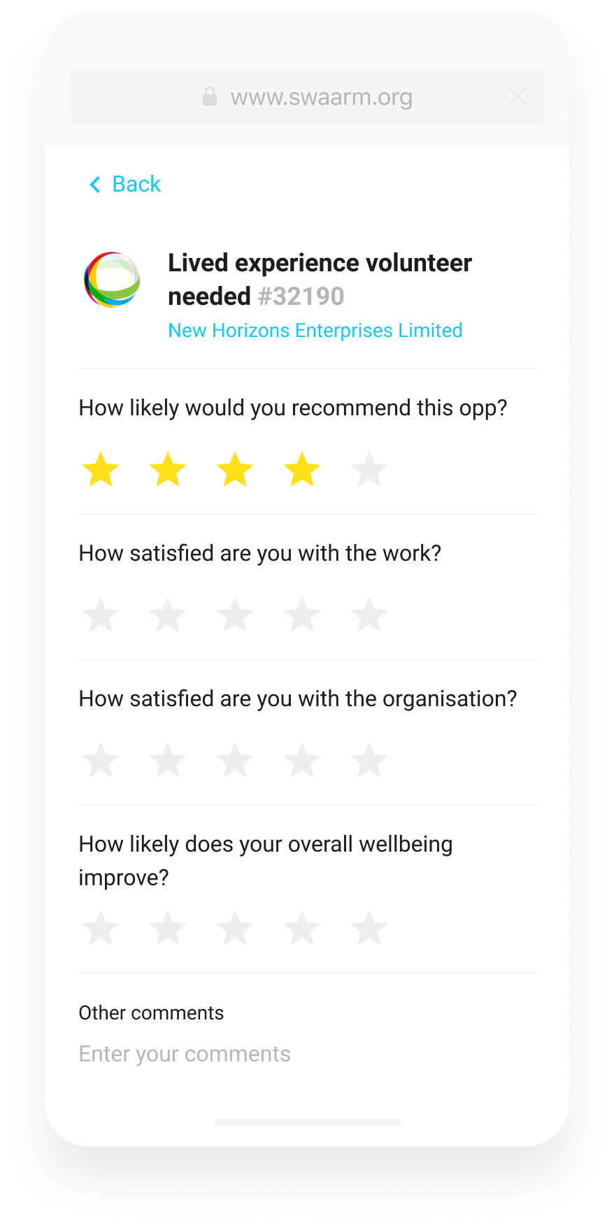 Swaarm Responsive Mobile Web