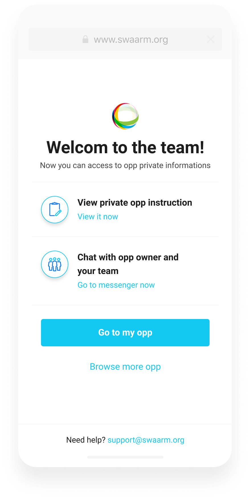 Swaarm Responsive Mobile Web