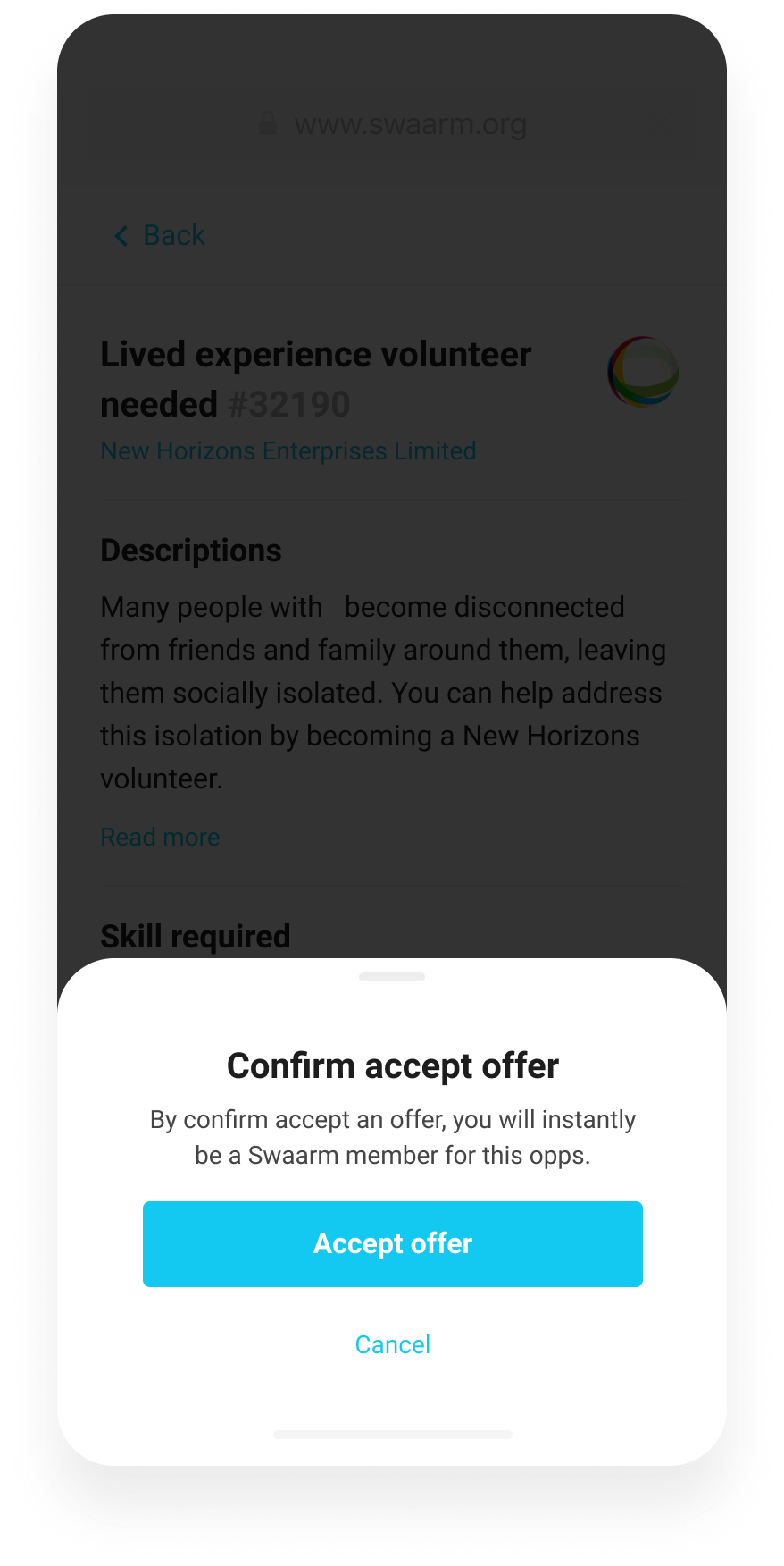 Swaarm Responsive Mobile Web