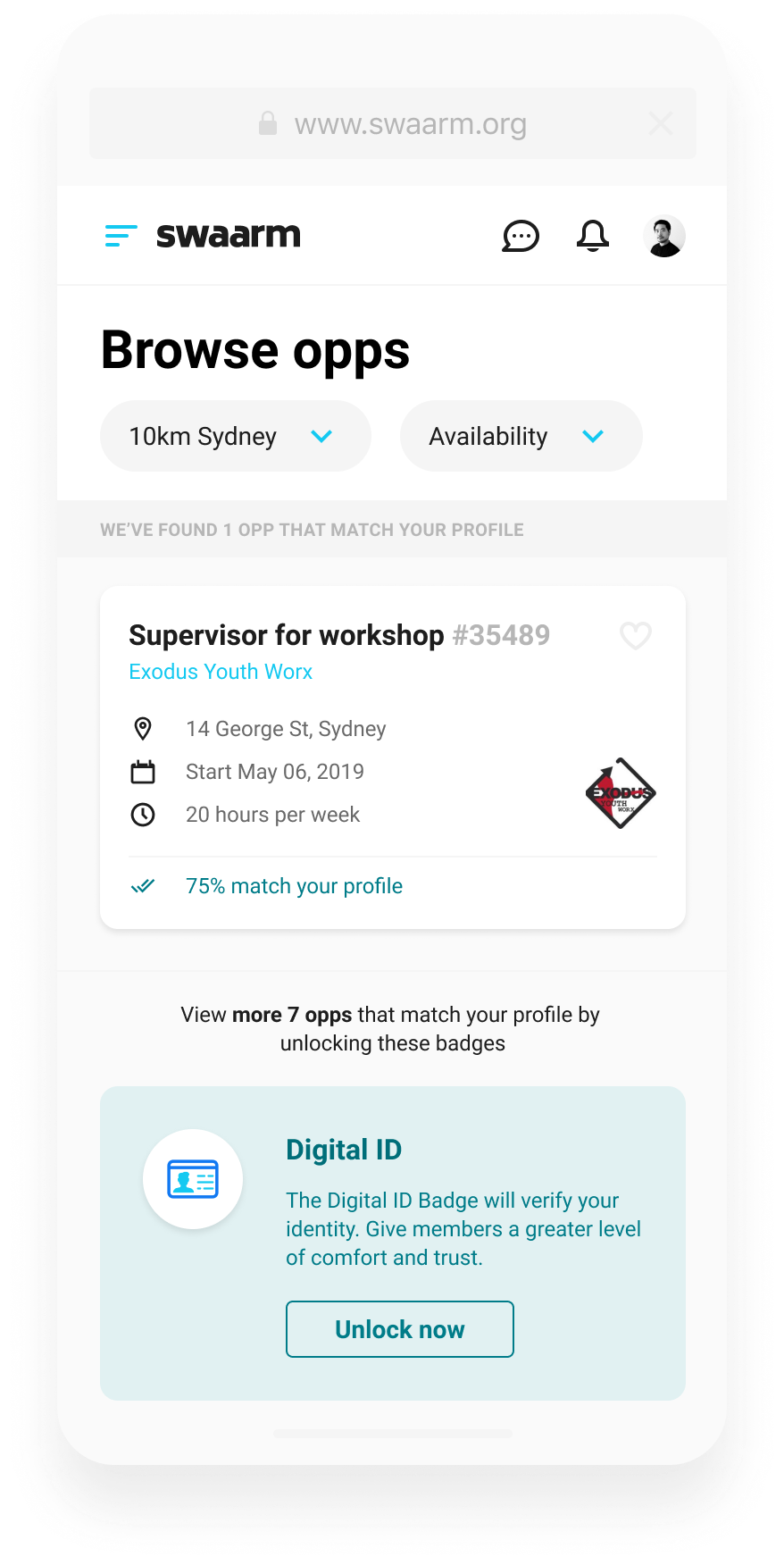 Swaarm Responsive Mobile Web