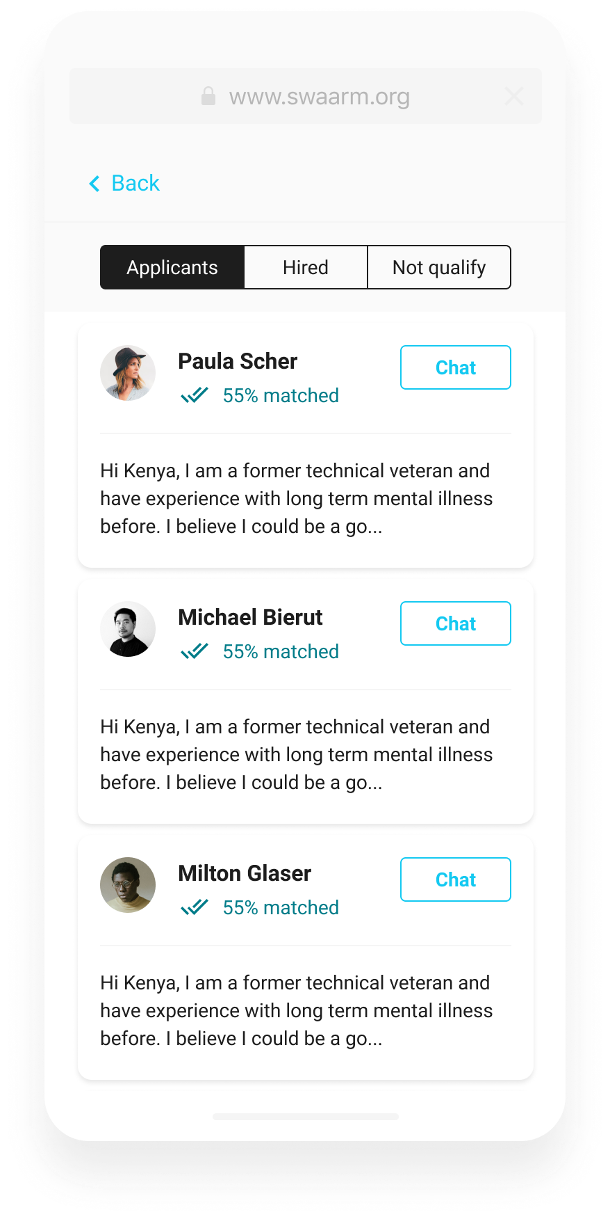 Swaarm Responsive Mobile Web