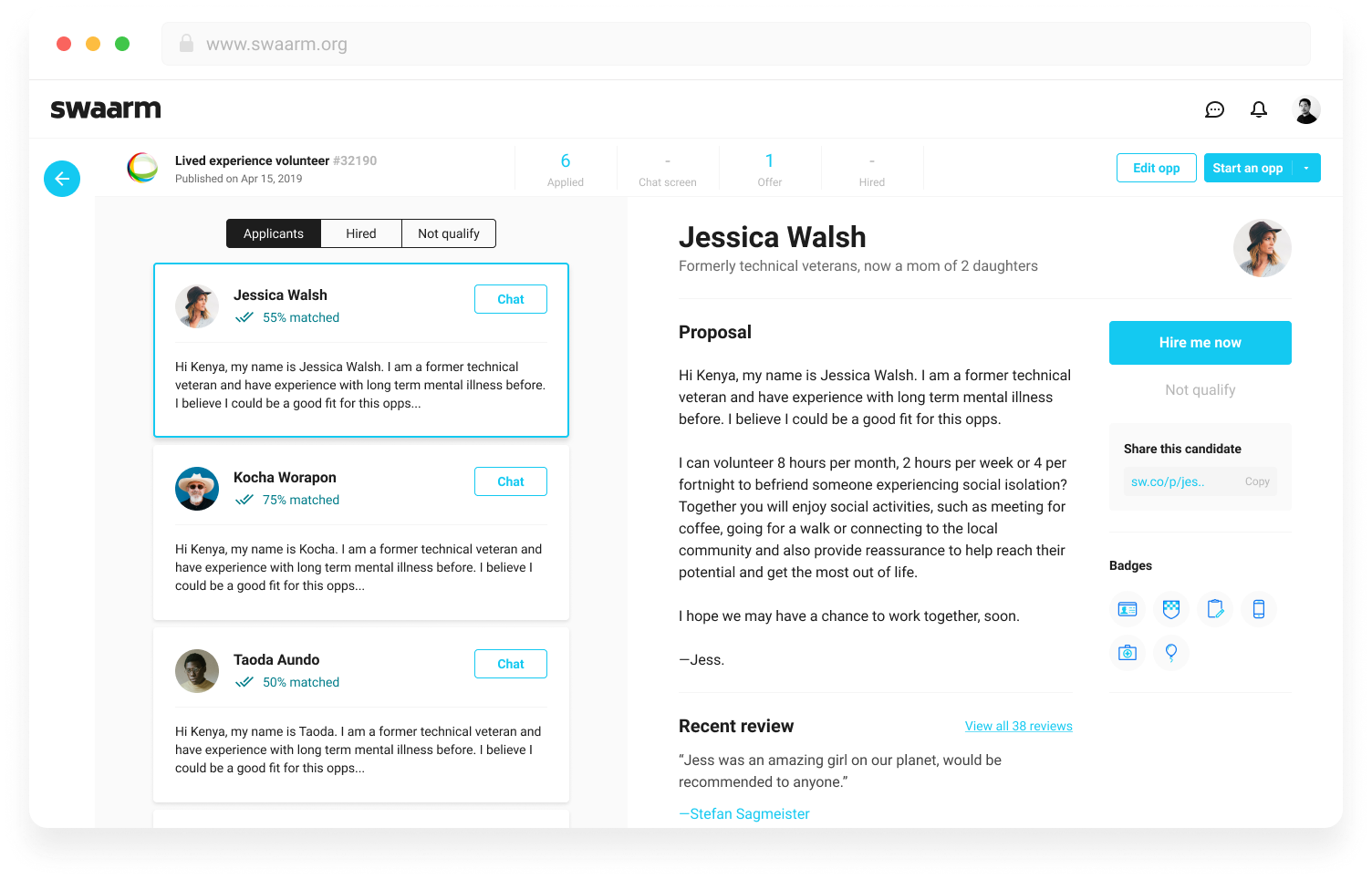 Swaarm Web App Design