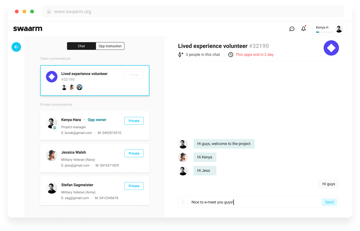 Swaarm Web App Design