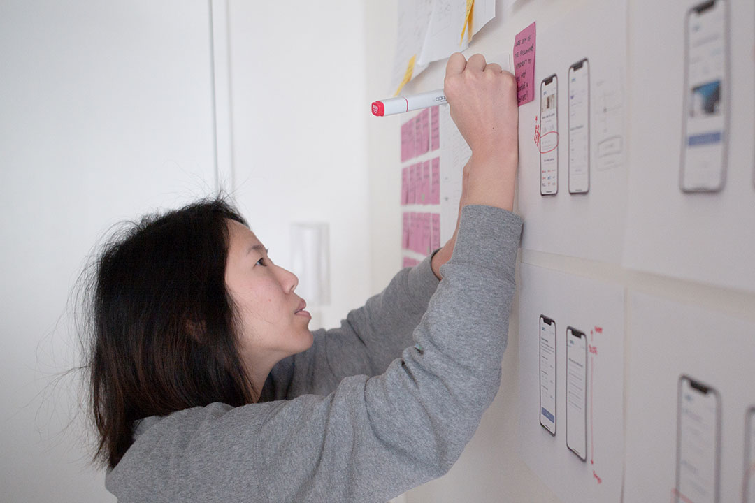 Kate working on Uno Refinance Experiences.