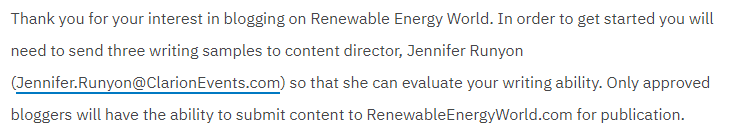 Renewable Energy World guest blog