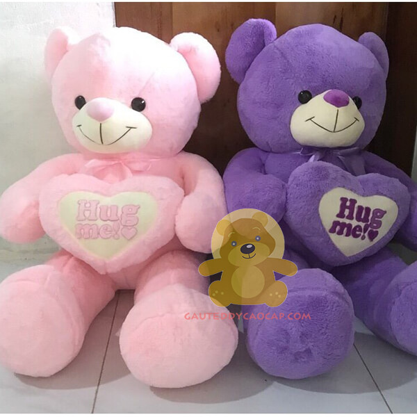 Gấu teddy 1m đính tim