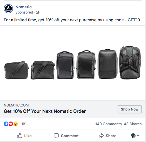 example of a facebook paid ad