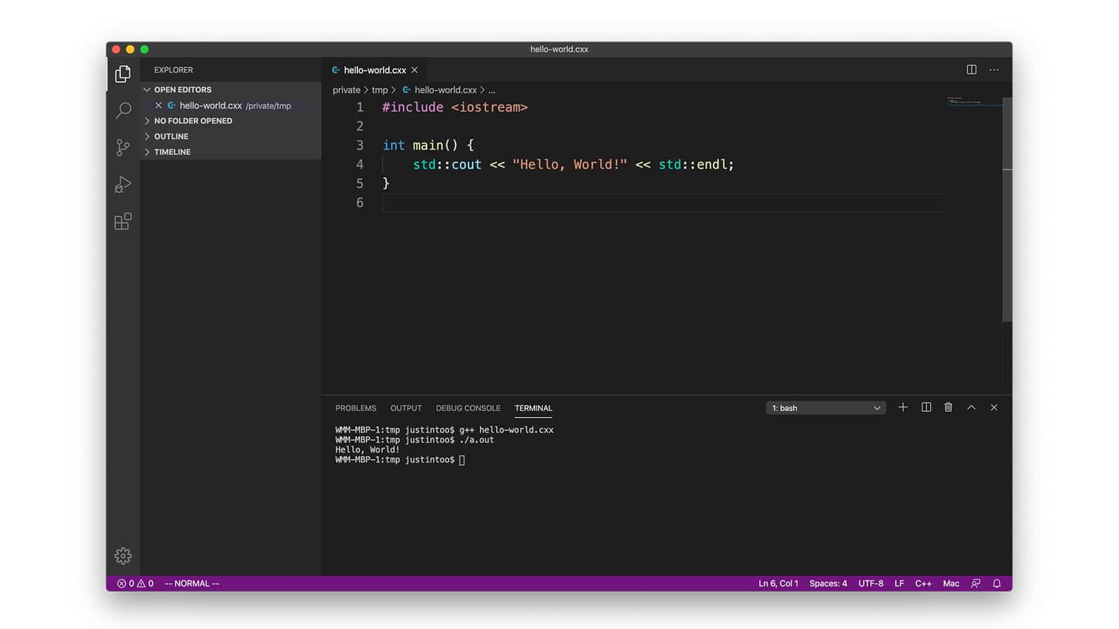 C++: Hello, World!