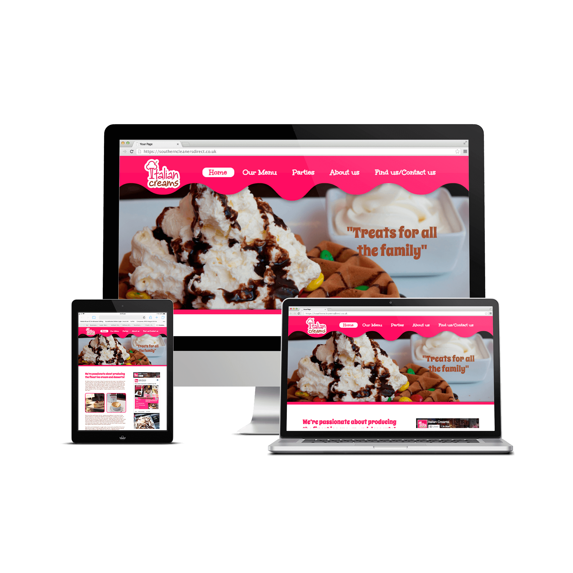 Italian Creams Website design
