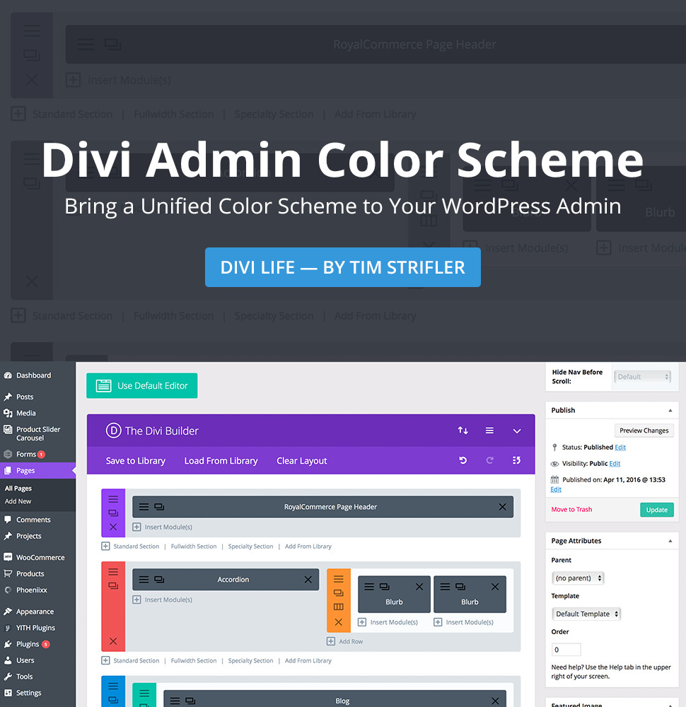 Divi Admin Color Scheme Divi Admin Color Scheme