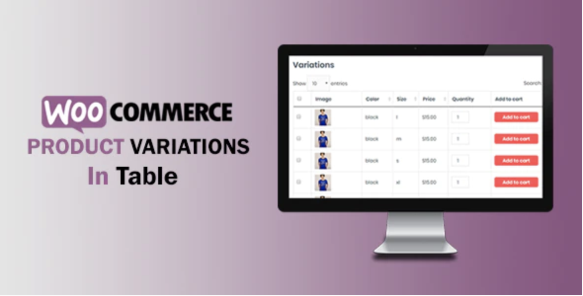 WooCommerce Variations In Table WooCommerce Variations In Table