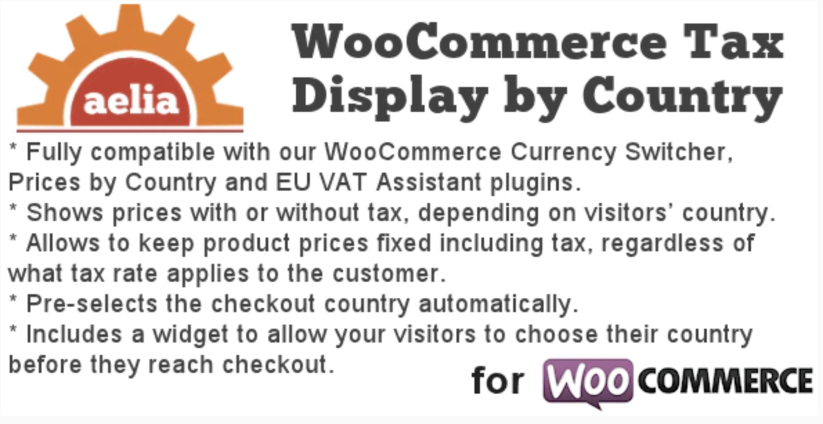 Aelia Tax Display by Country for WooCommerce Aelia Tax Display by Country for WooCommerce