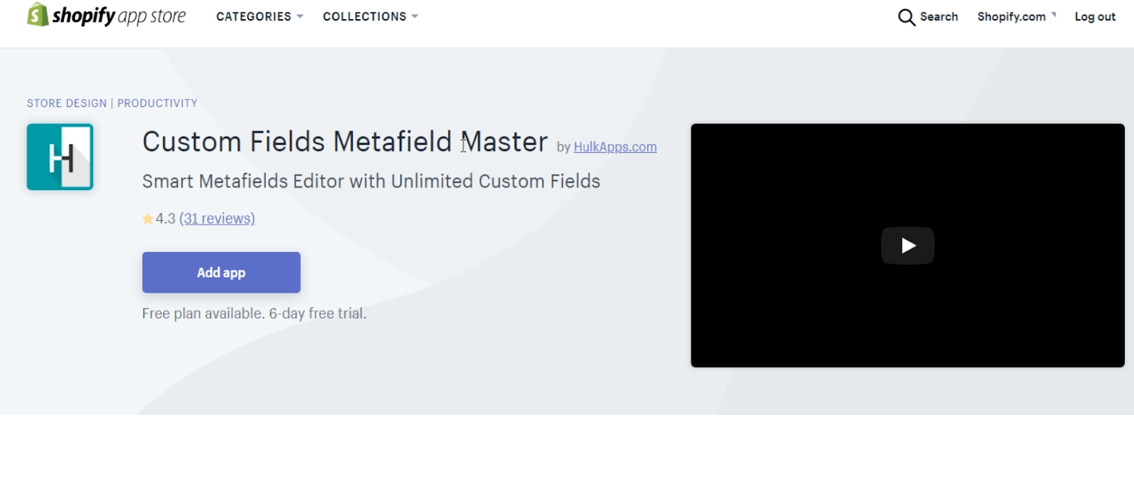 Download the Custom Metafield Master app