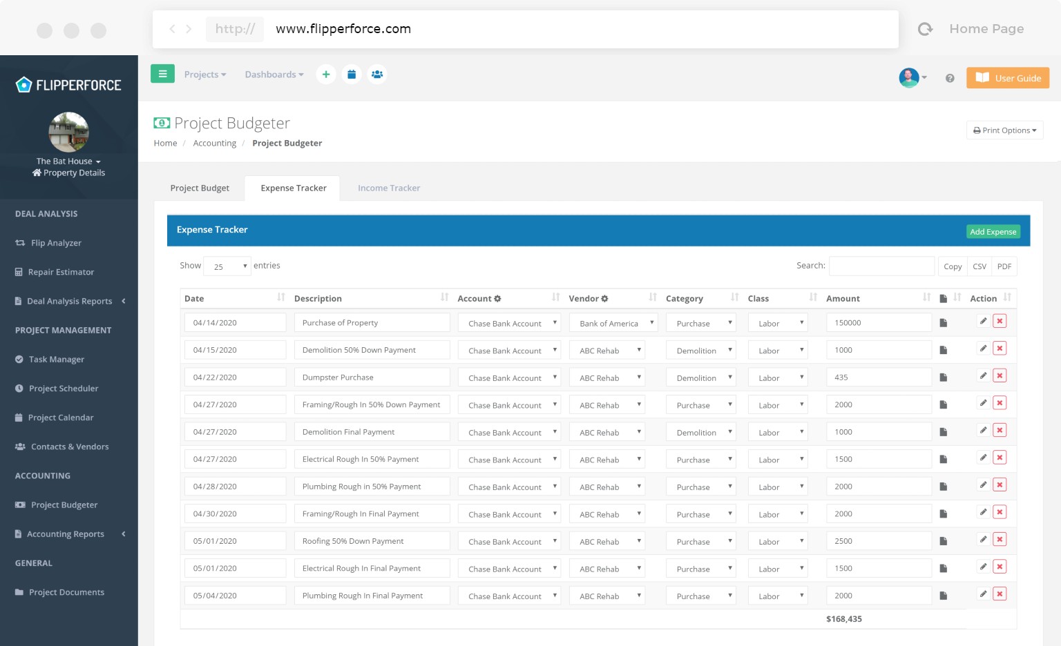 Project Calendar