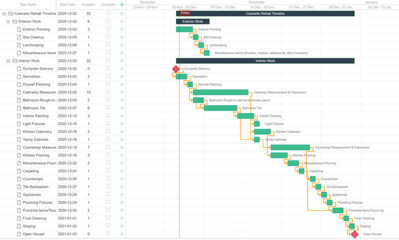 Cosmetic Rehab Schedule Template