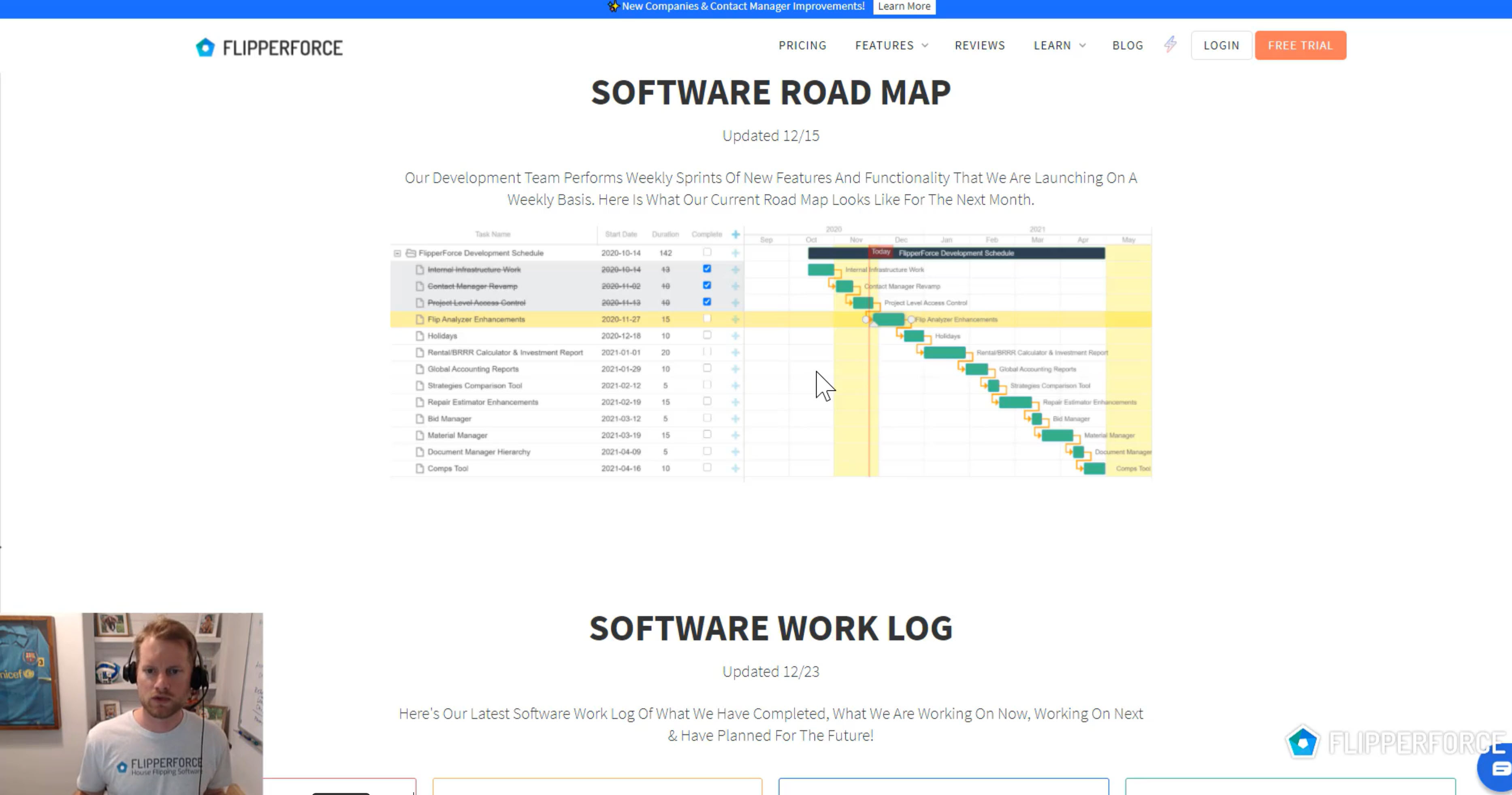 December 2020 Software Development Update