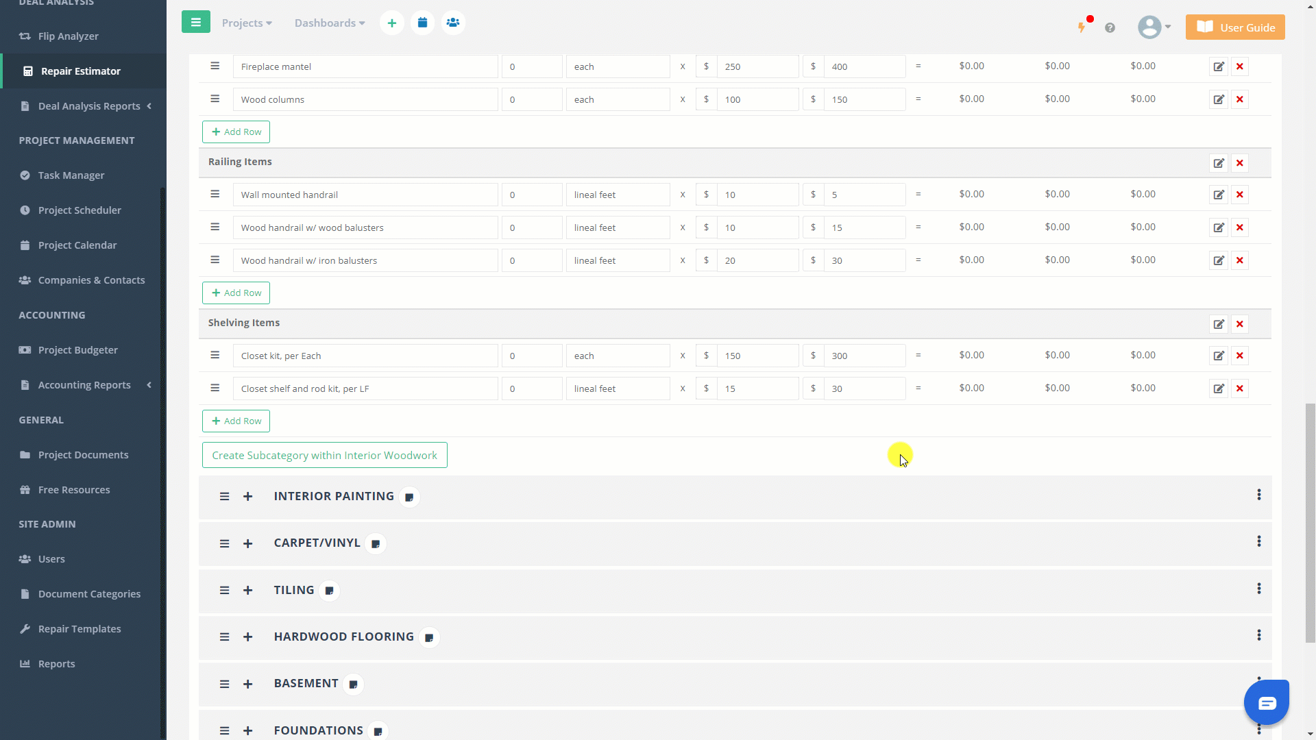 Edit Subcategory Name