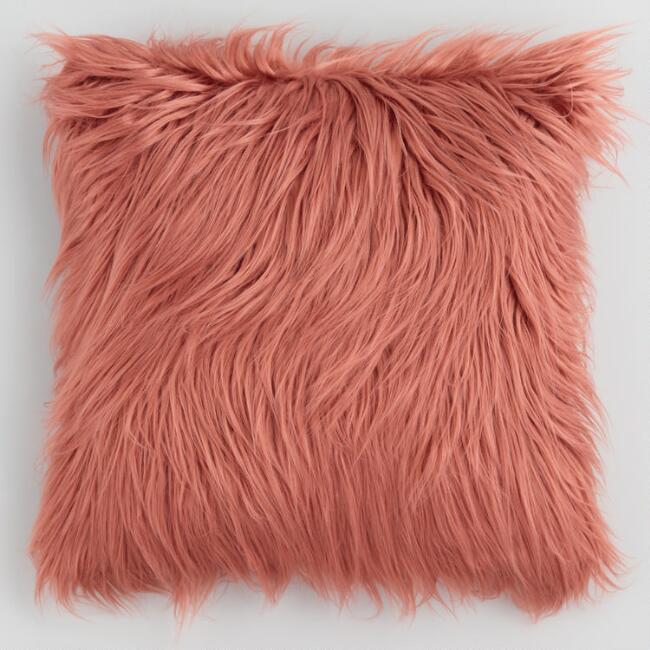 coral fur pillow