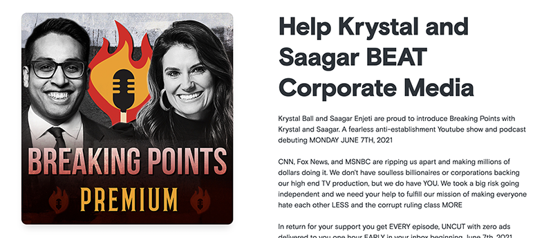 Breaking Points podcast mission listener support