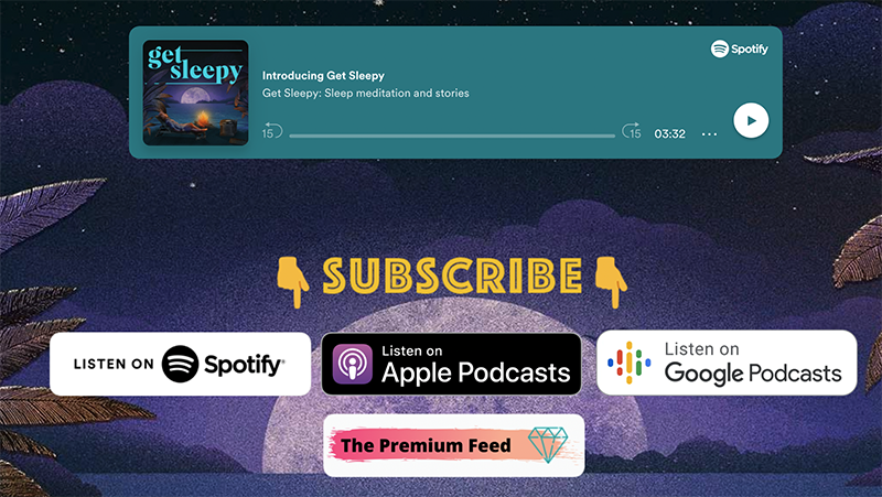 Get Sleepy podcast subscribe links ask listeners