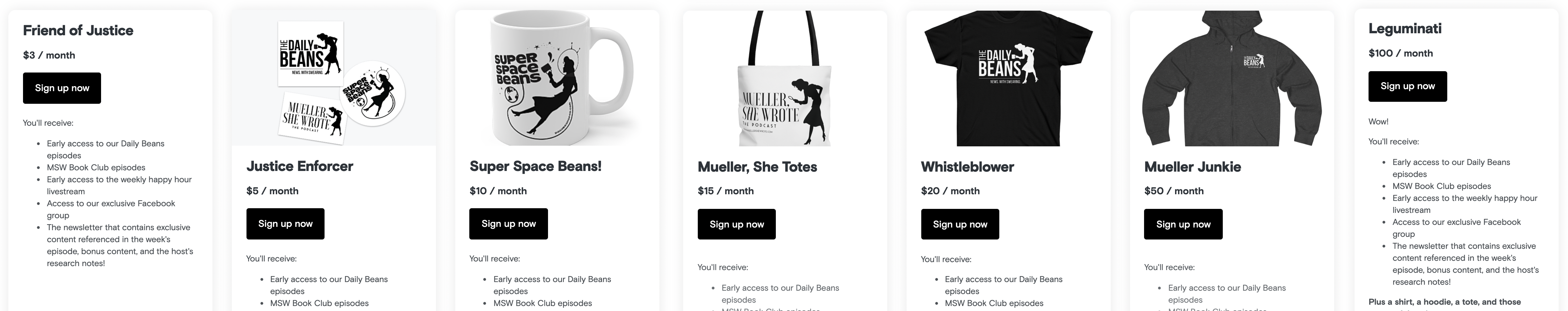 podcast subscription plans for The Daily Beans